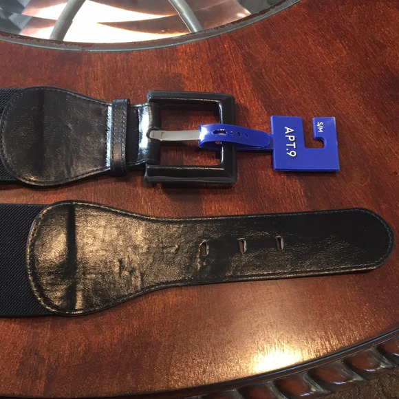New* APT 9 Black wide Buckle Belt - Picture 2 of 5